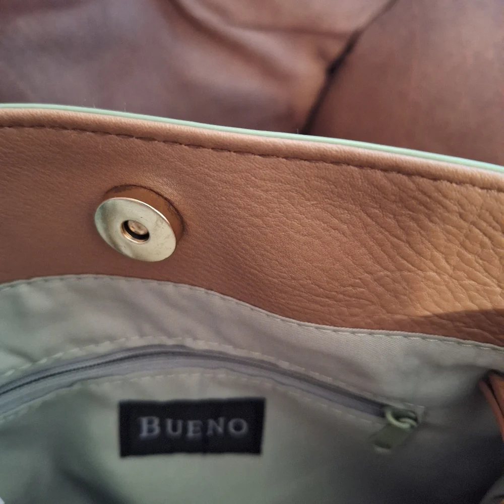 Bueno Two-Tone Faux Leather Crossbody Bag Depth 8